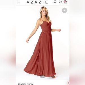 Azazie Lisbon dress in Terracotta, size A8